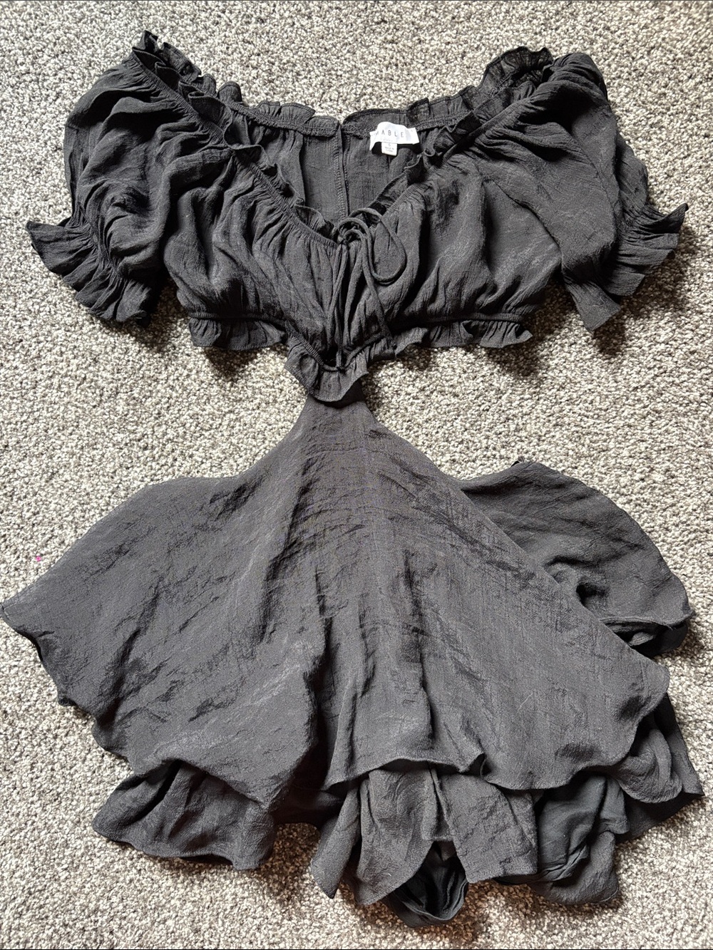 Black Ruffle Romper